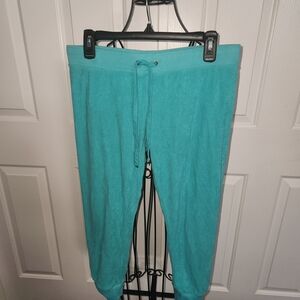 Juicy Couture Women Turquoise Cropped Joggers